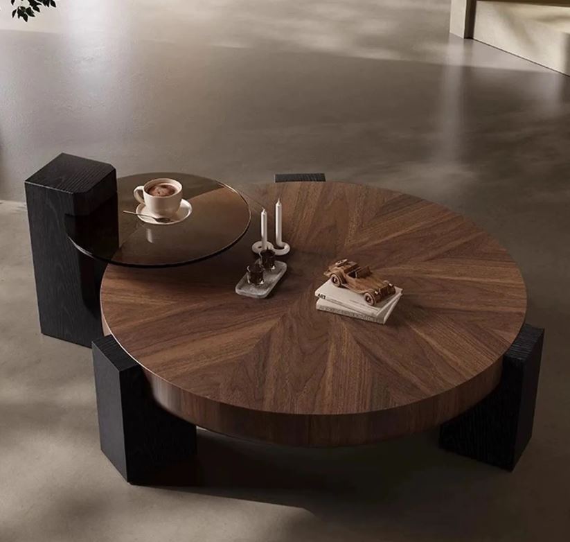 Table Basse CRISTINA Noyer – Élégance Naturelle