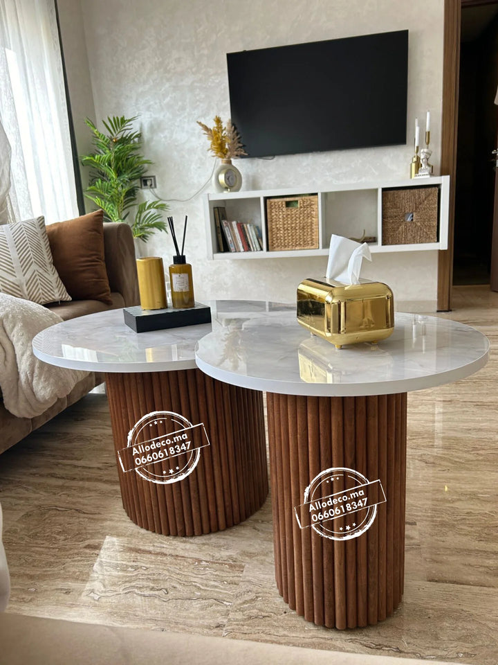 Tables basses NARDO – Duo design en bardage bois