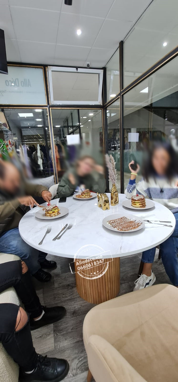 Table à manger NIVADA noyer - chêne 4 chaises