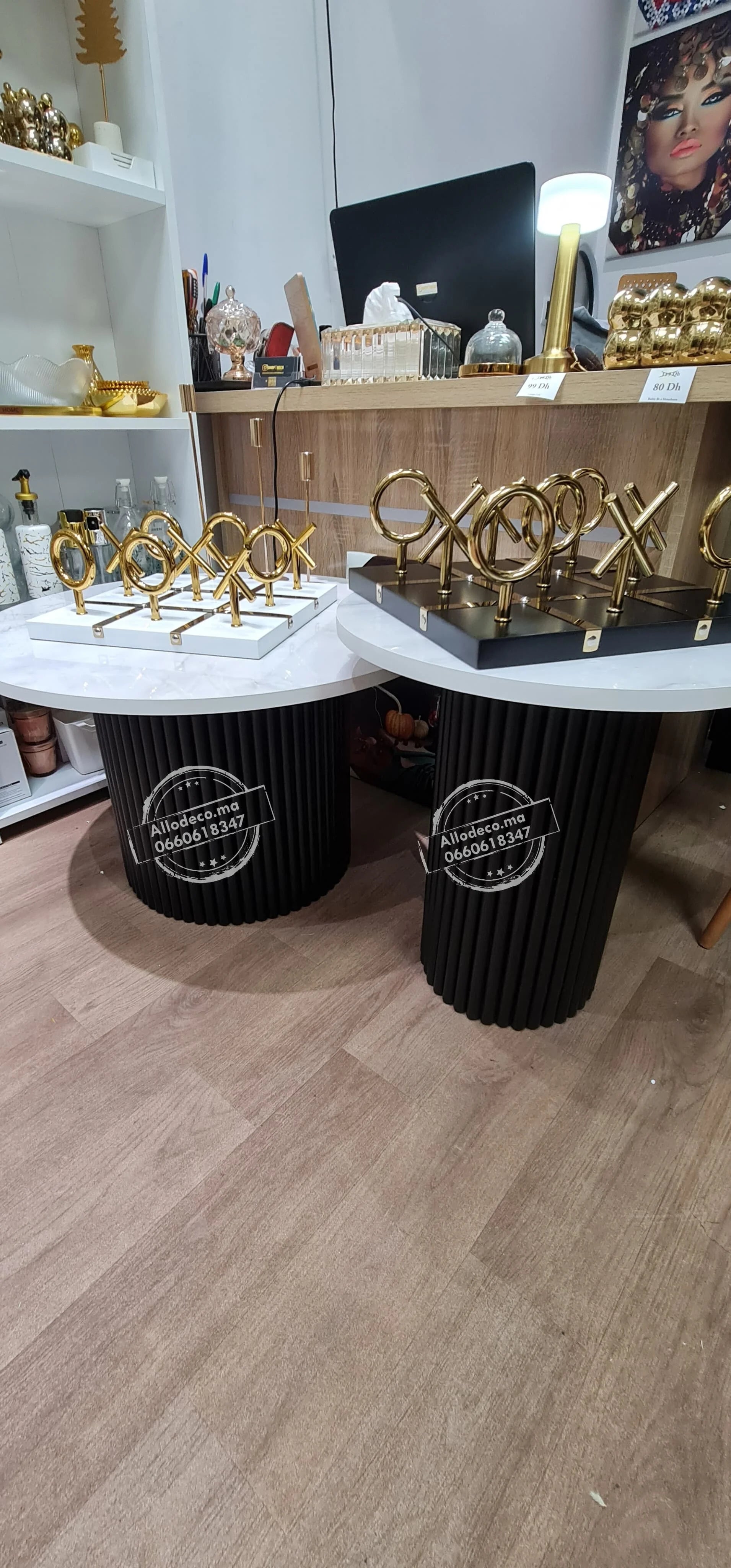 Tables basses NARDO Noir Allodeco – Duo bardage & effet marbre