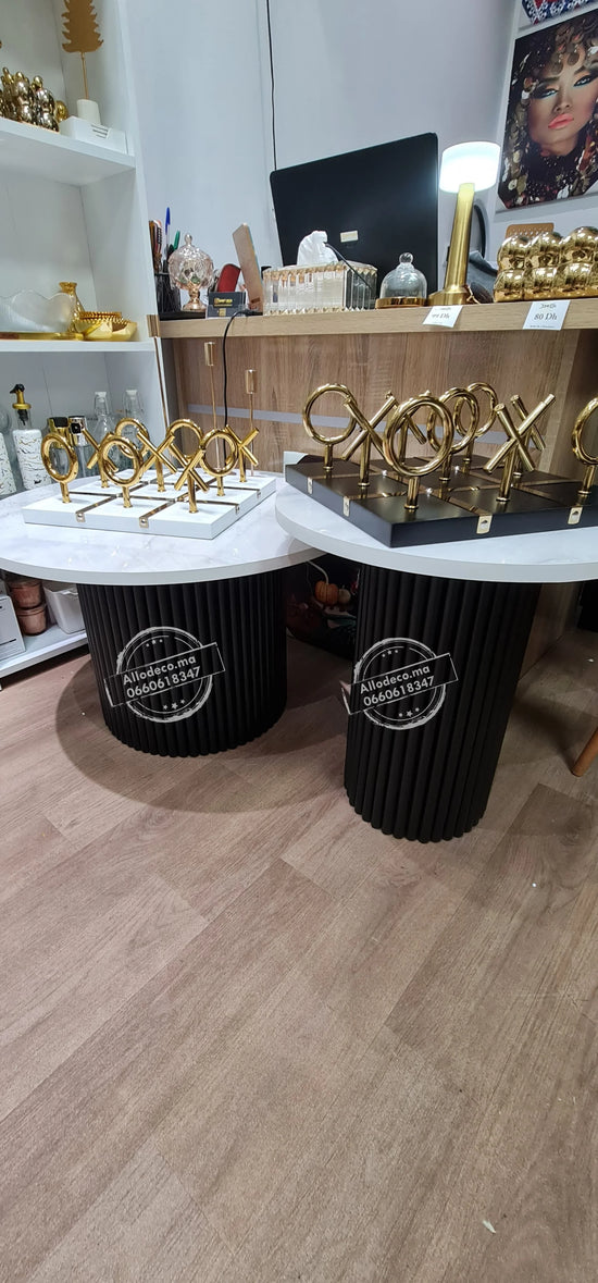 Tables basses NARDO Noir Allodeco – Duo bardage & effet marbre