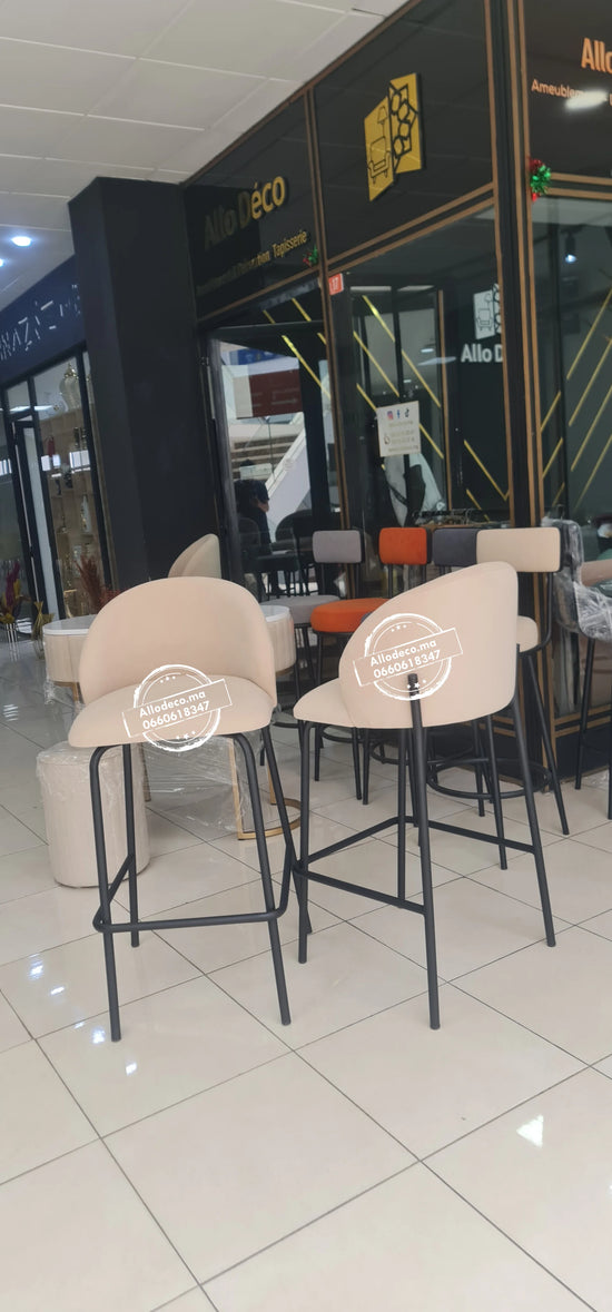 Tabouret de bar TUSSMAN Allodeco – Velours & confort premium