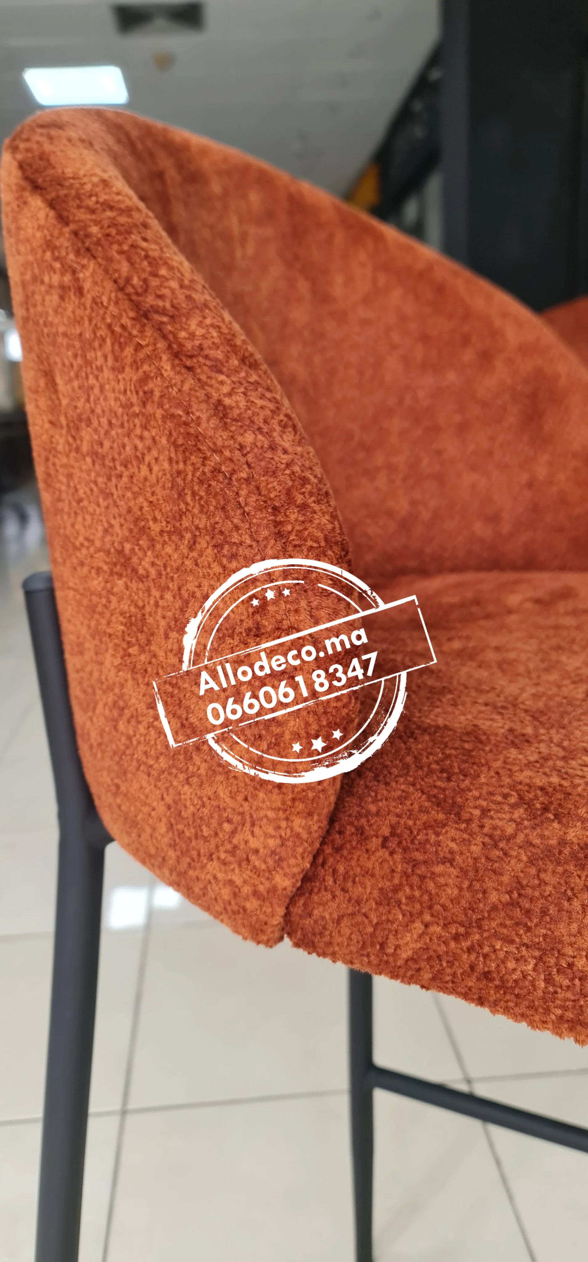 Tabouret de bar TUSSMAN Allodeco – Velours & confort premium