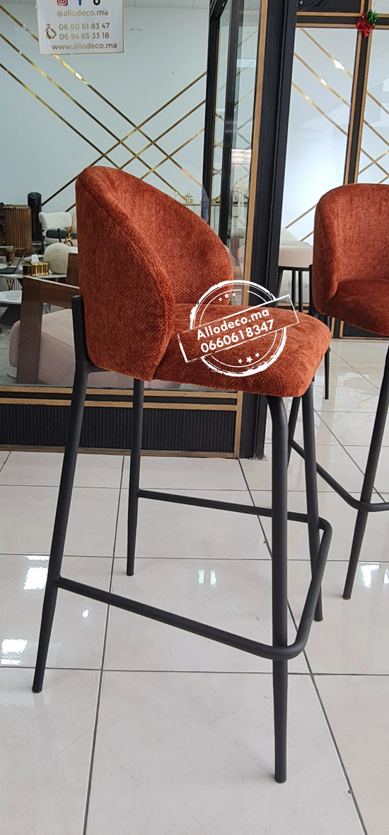 Tabouret de bar TUSSMAN Allodeco – Velours & confort premium