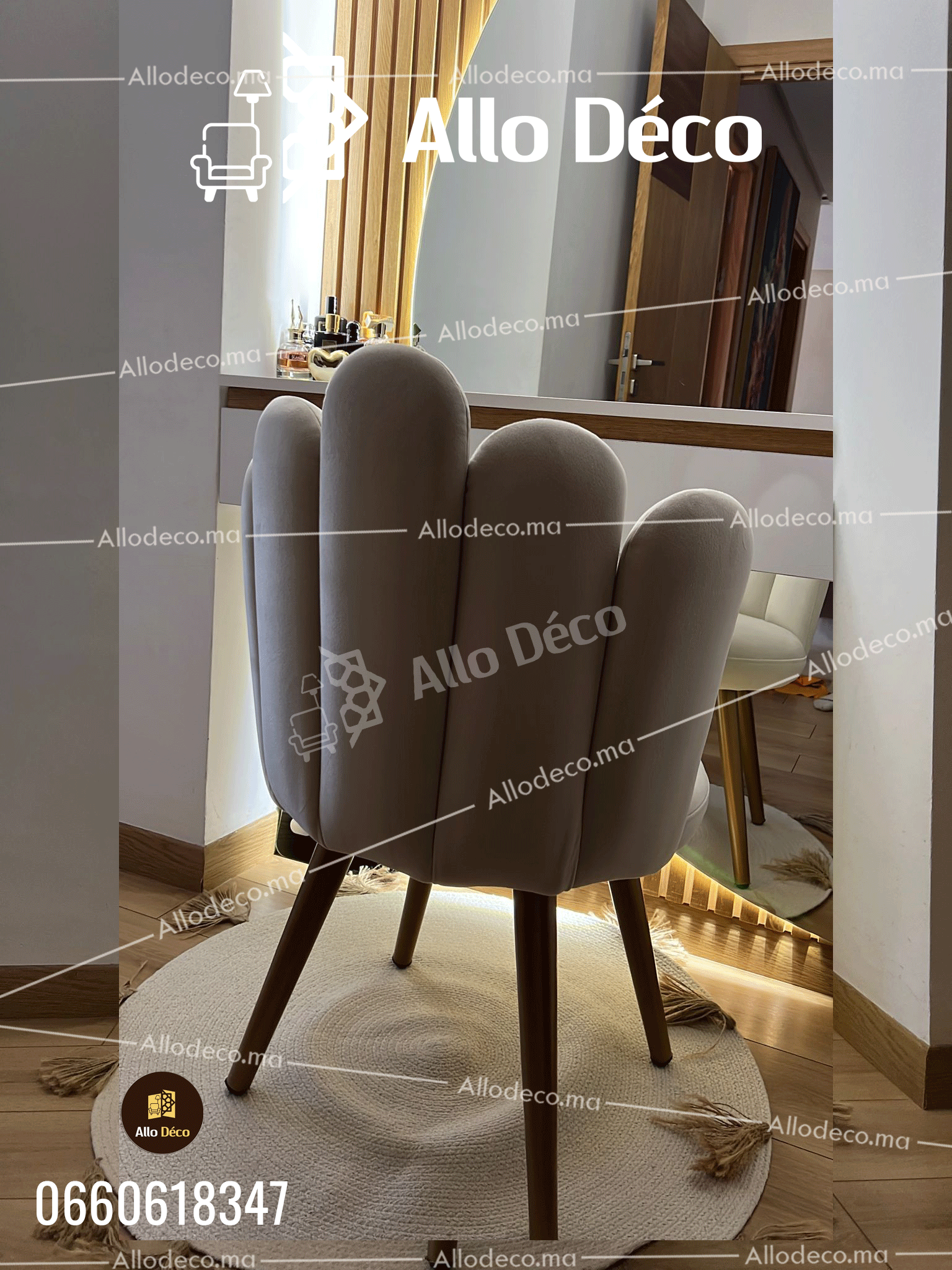 Chaise CHICO – Velours enveloppant, idéale pour coiffeuse